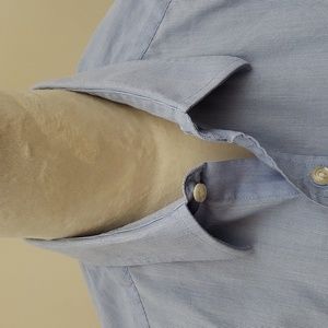 US Polo Assn. Blue White Pinstripe Button Down Men's Dress Shirt, Size 15/15 1/2